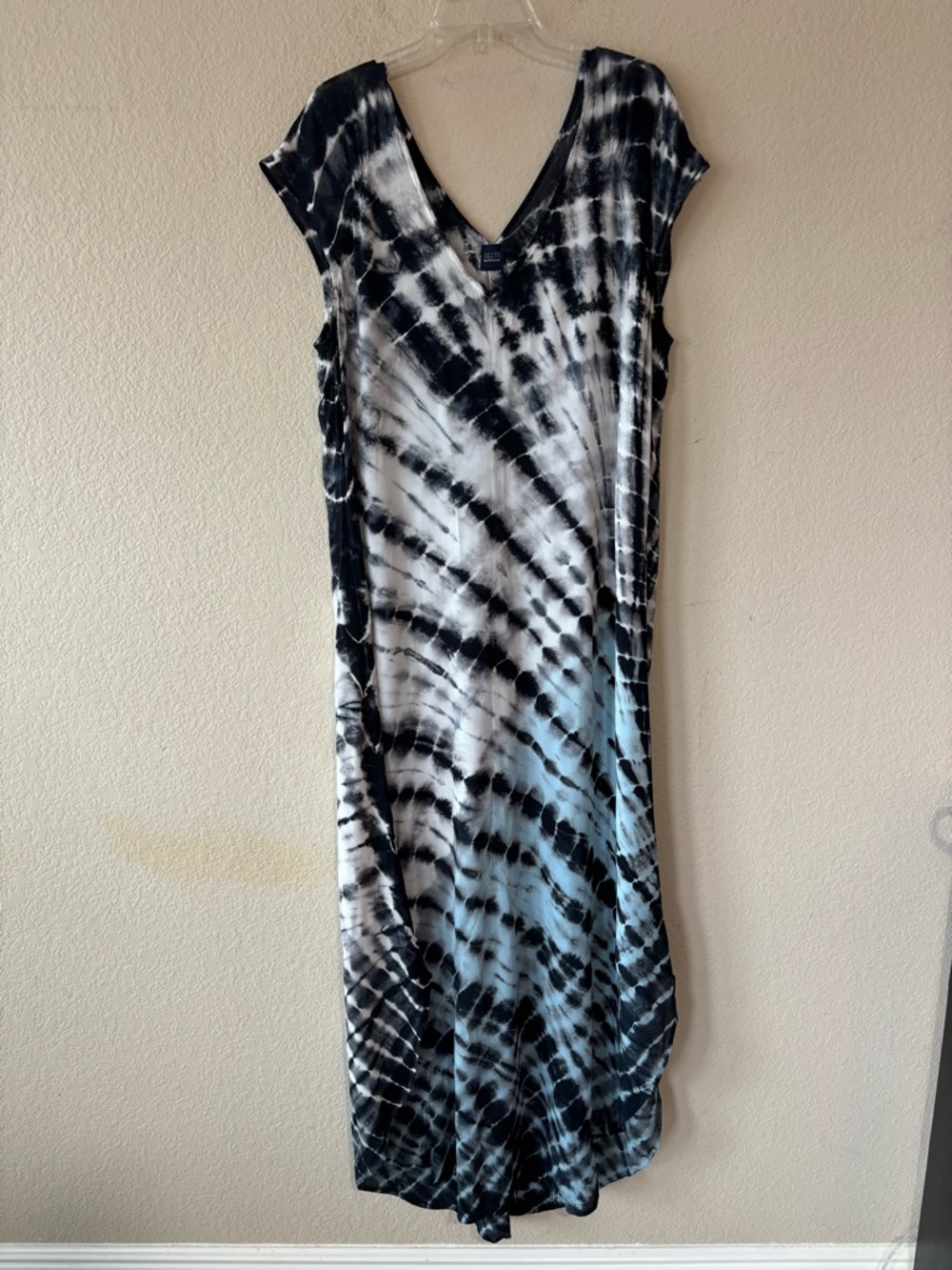 Blue by Saks Fifth Avenue Tie Dye Blue Maxi Dress Coverup Caftan Size L‎